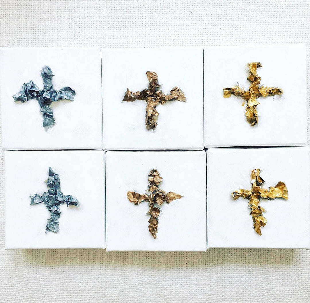 Metallic Textured Cross 4x4
