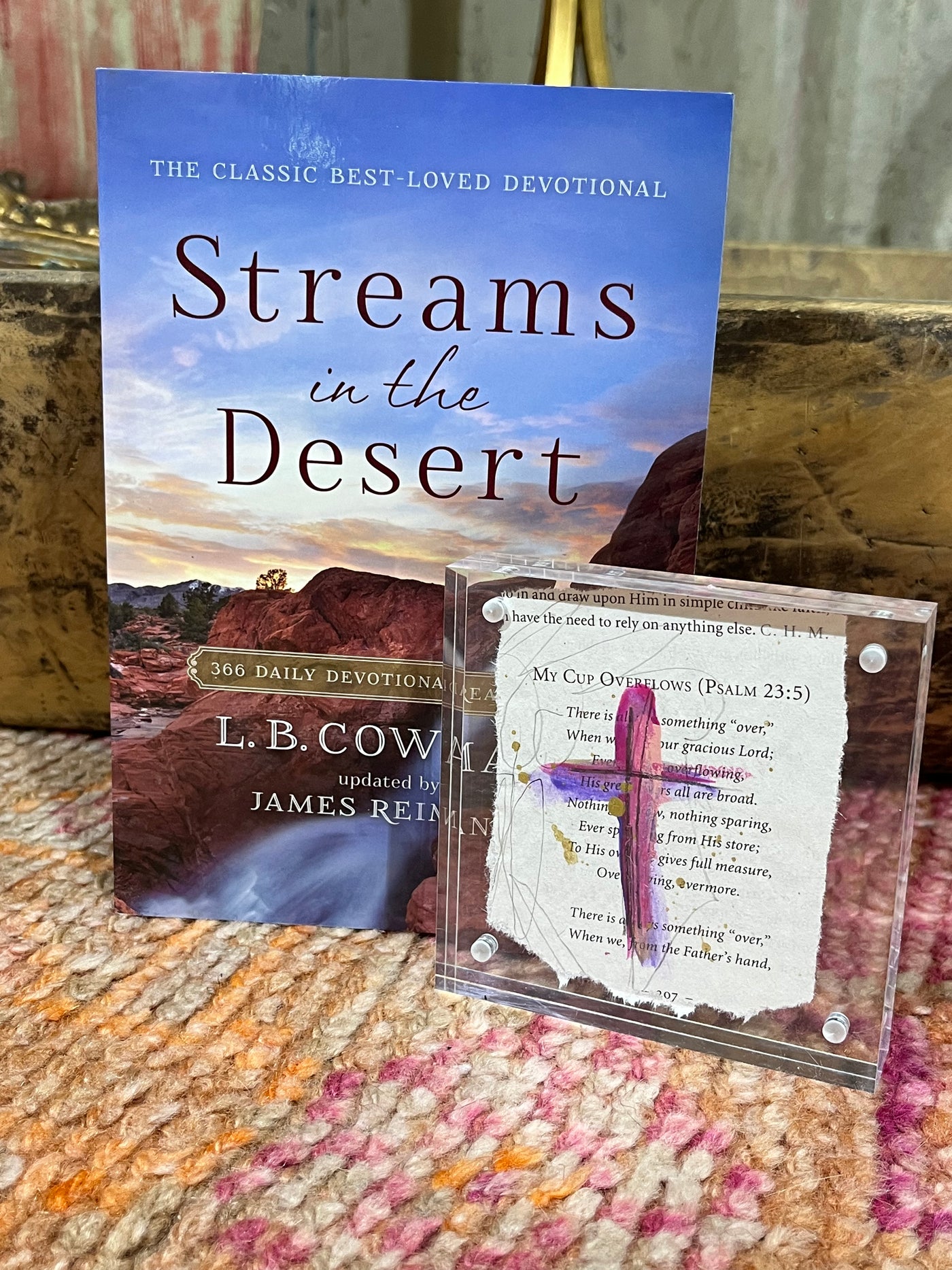 Streams in the Desert devotional plus 4x4 cross