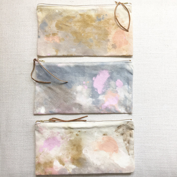 painted canvas clutch